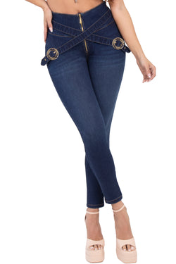 Jeans con faja con tres niveles de compresión