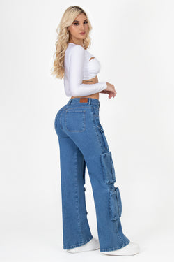 Jeans Para Mujer Cargo