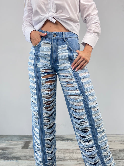 Jeans para mujer con destroyed