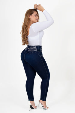 Jeans con Faja levanta cola tallas grandes